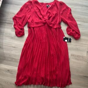 Maison Tara Vibrant Red Midi Dress